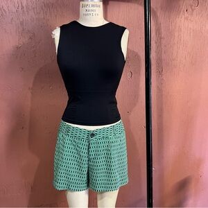 Banana Republic Black and Green Patterned Women Shorts
